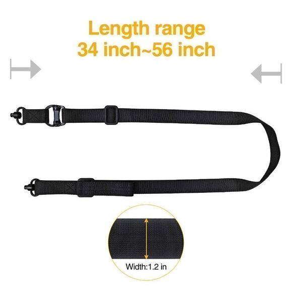 Tactical 2 Point Sling QD Swivel Rifle Adjustable Gun Sling Strap w/ MLOK Swivel - Picture 5 of 9